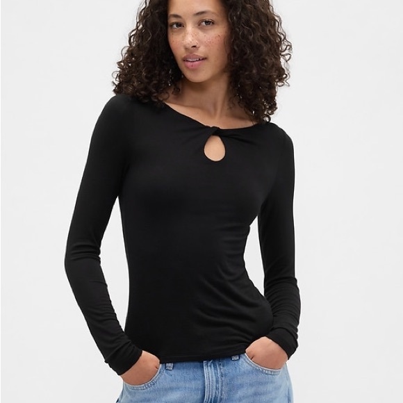 GAP Tops - NWT | GAP | Twist Boatneck Top | Black XL | MSRP $49.99